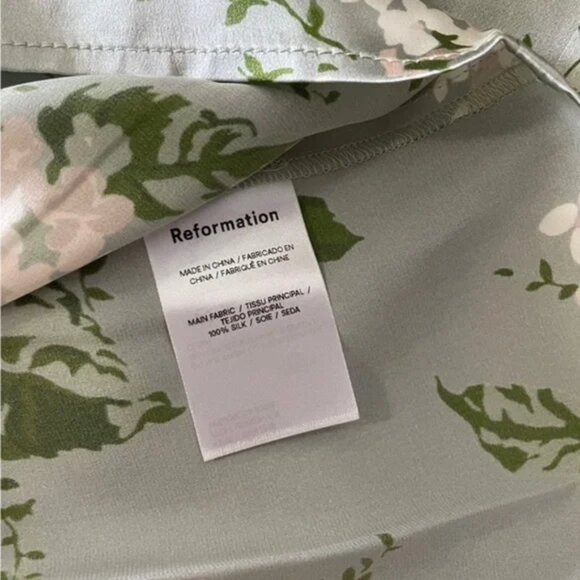 Reformation Frankie Silk Dress in Tea Garden *NWT* - Picture 6 of 6